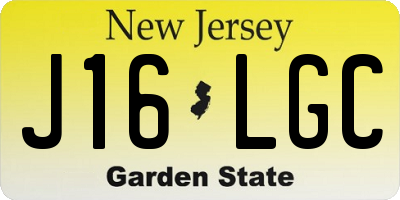 NJ license plate J16LGC