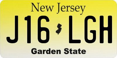 NJ license plate J16LGH