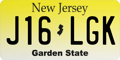 NJ license plate J16LGK