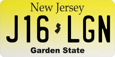 NJ license plate J16LGN