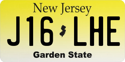 NJ license plate J16LHE