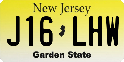 NJ license plate J16LHW