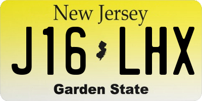 NJ license plate J16LHX