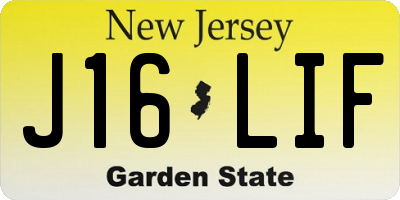 NJ license plate J16LIF