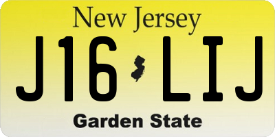 NJ license plate J16LIJ