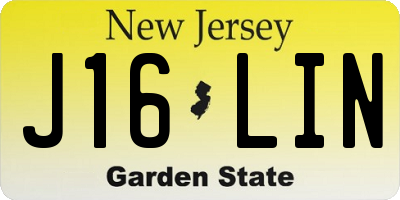 NJ license plate J16LIN