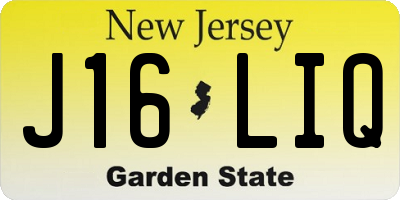 NJ license plate J16LIQ