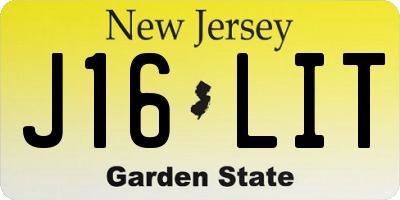 NJ license plate J16LIT