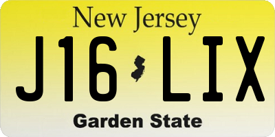 NJ license plate J16LIX