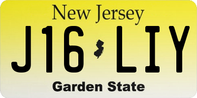 NJ license plate J16LIY