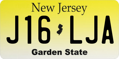 NJ license plate J16LJA