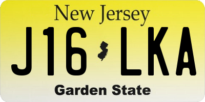 NJ license plate J16LKA
