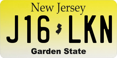 NJ license plate J16LKN