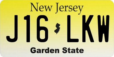 NJ license plate J16LKW