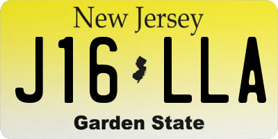 NJ license plate J16LLA