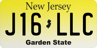 NJ license plate J16LLC