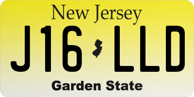 NJ license plate J16LLD