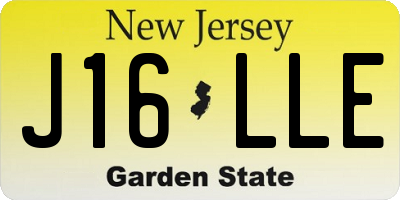 NJ license plate J16LLE