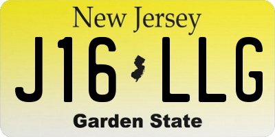 NJ license plate J16LLG