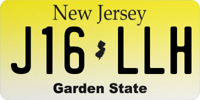 NJ license plate J16LLH