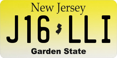 NJ license plate J16LLI