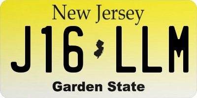NJ license plate J16LLM