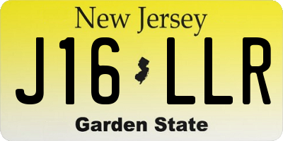NJ license plate J16LLR