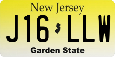 NJ license plate J16LLW
