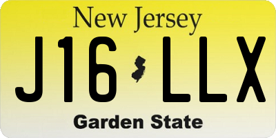NJ license plate J16LLX