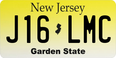 NJ license plate J16LMC