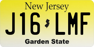 NJ license plate J16LMF