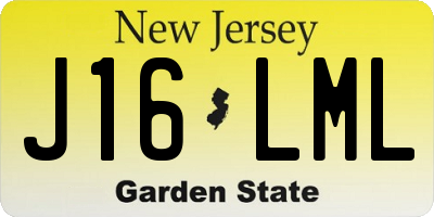 NJ license plate J16LML
