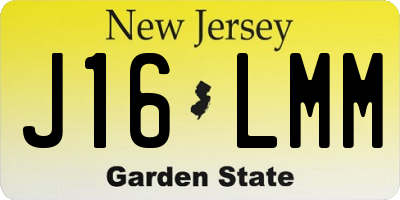 NJ license plate J16LMM