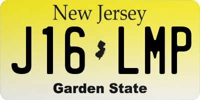 NJ license plate J16LMP