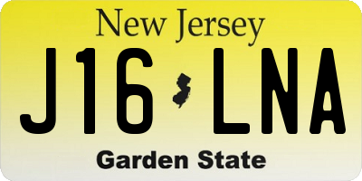 NJ license plate J16LNA