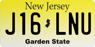 NJ license plate J16LNU