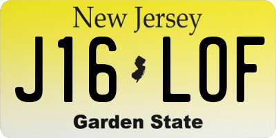 NJ license plate J16LOF
