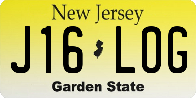 NJ license plate J16LOG