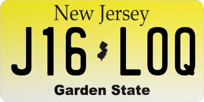 NJ license plate J16LOQ