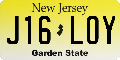 NJ license plate J16LOY