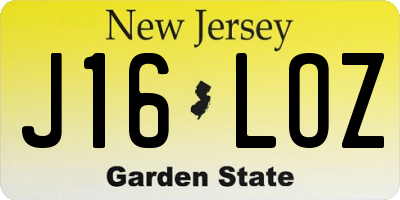 NJ license plate J16LOZ