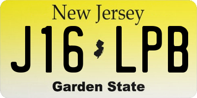 NJ license plate J16LPB
