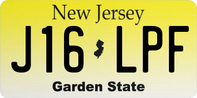 NJ license plate J16LPF