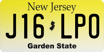 NJ license plate J16LPO