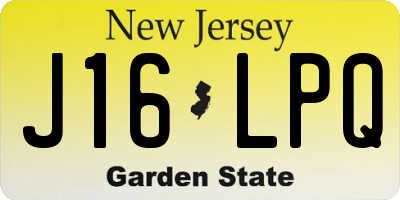 NJ license plate J16LPQ
