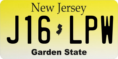 NJ license plate J16LPW