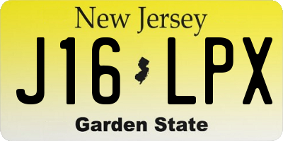 NJ license plate J16LPX