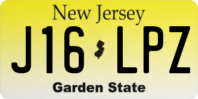 NJ license plate J16LPZ