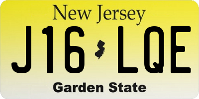 NJ license plate J16LQE
