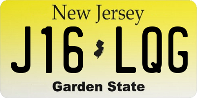 NJ license plate J16LQG